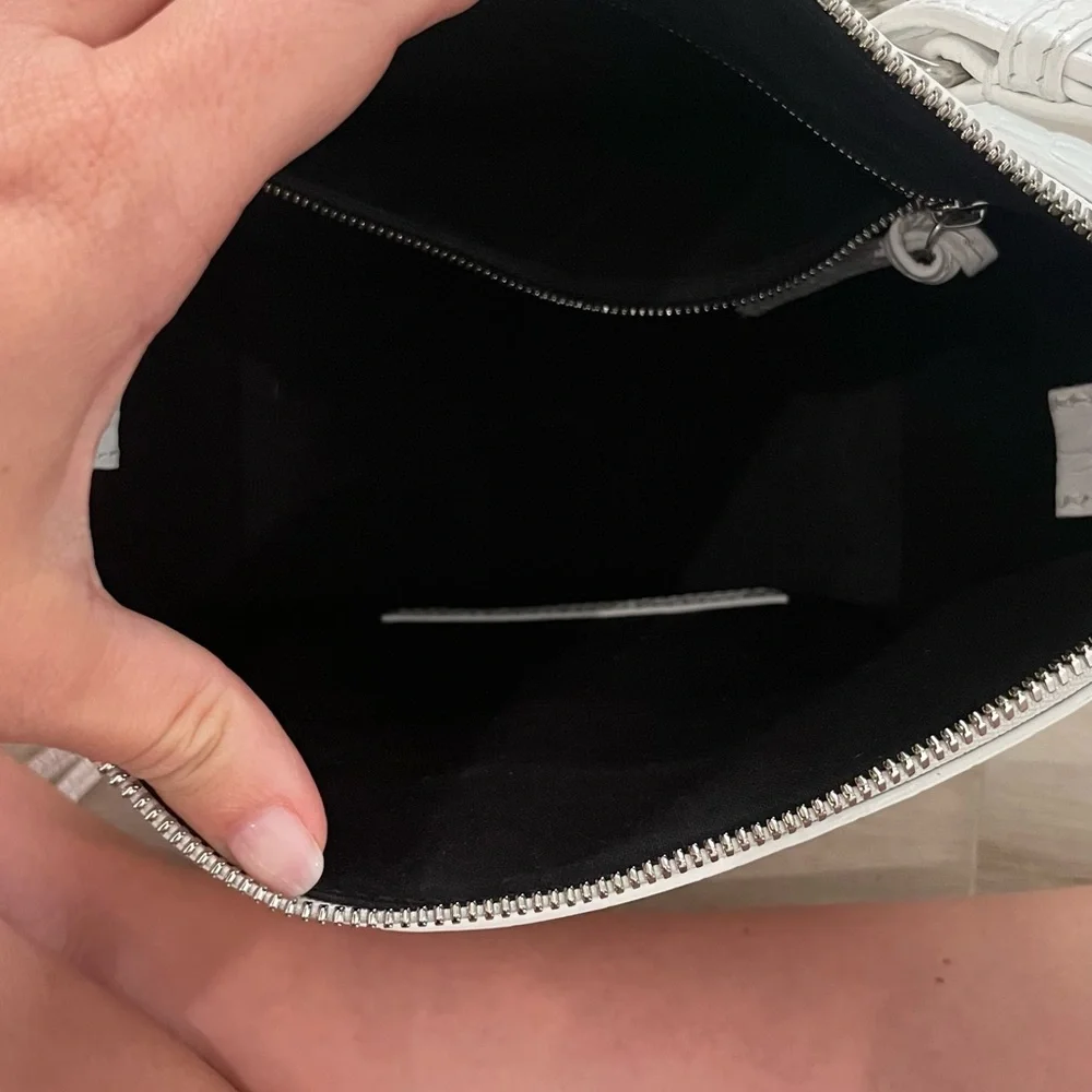 Balenciaga Neo Classic Hobo Crocodile Embossed Leather XS White - Picture 10 of 16